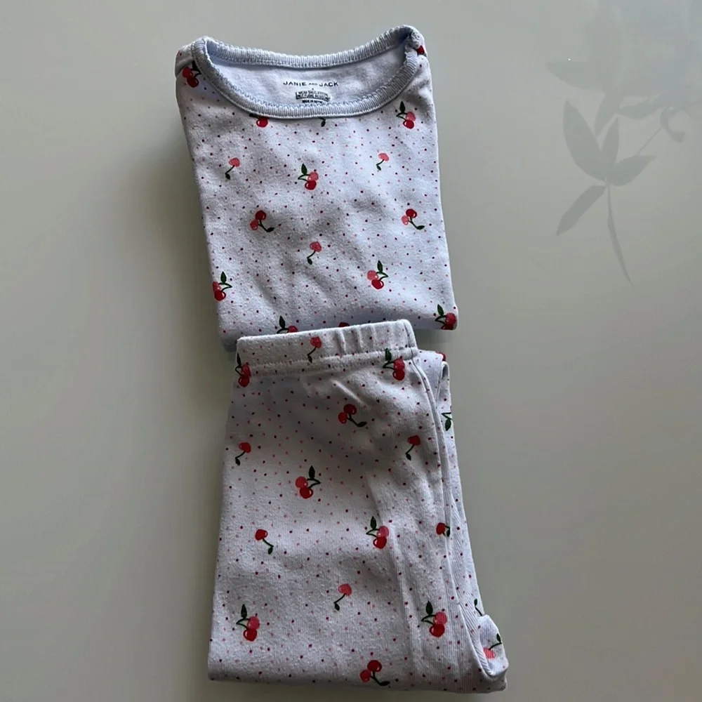 Janie and Jack Cherry Print Pajamas Sz 4 - Picture 10 of 10